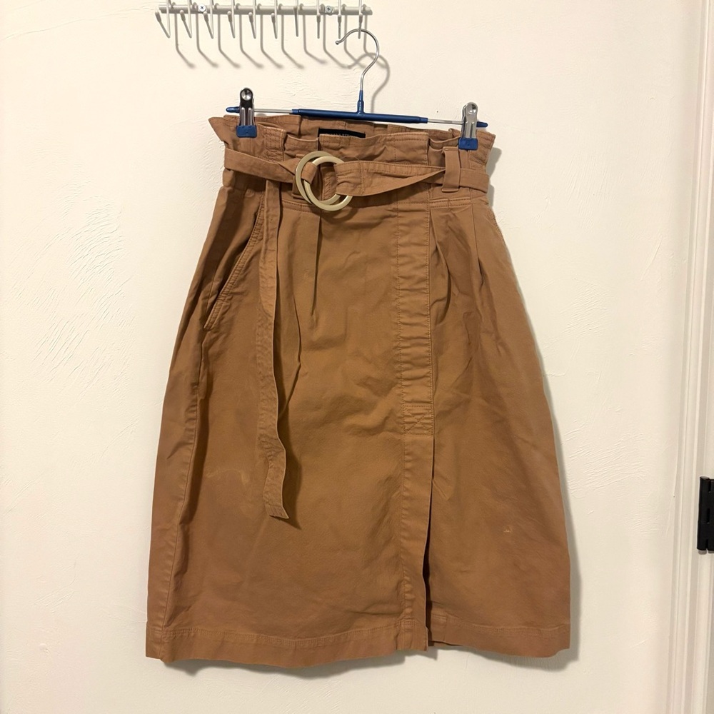 Banana Republic Camel A-Line Skirt with Belt